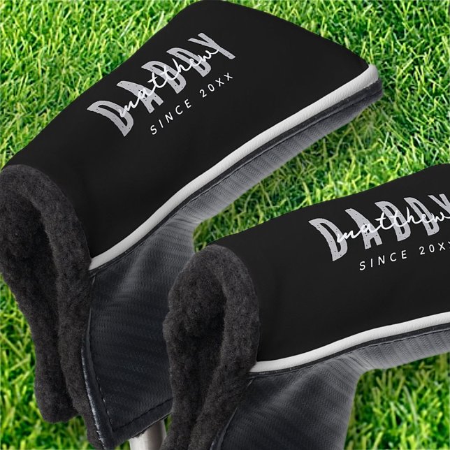 Daddy Since 20XX Modern Elegant Simple Golf Head Cover (Creator Uploaded)