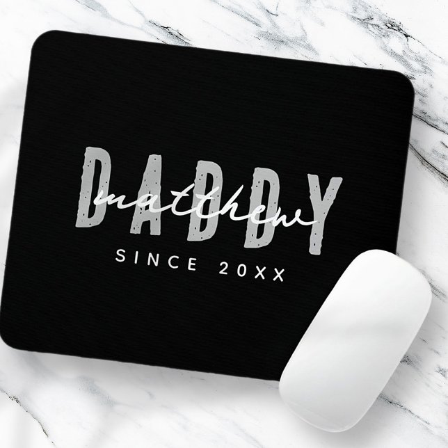 Daddy Since 20XX Modern Elegant Simple Mouse Pad (Creator Uploaded)