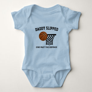 Daddy slipped one past the defence basketball baby baby bodysuit
