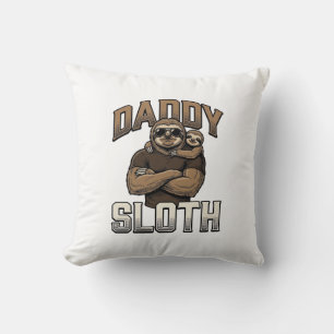 Daddy Sloth Funny Family Vintage Engraving Shirt_1 Cushion