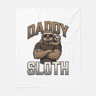 Daddy Sloth Funny Family Vintage Engraving Shirt_1 Fleece Blanket