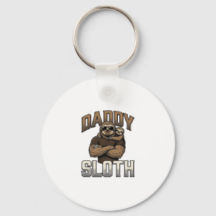 Daddy Sloth Funny Family Vintage Engraving Shirt_1 Key Ring