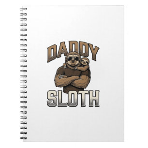 Daddy Sloth Funny Family Vintage Engraving Shirt_1 Notebook