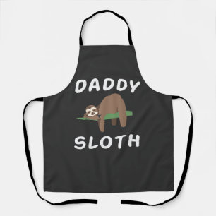 Daddy Sloth Matching Family Funny Sleeping sloths  Apron