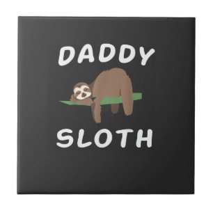 Daddy Sloth Matching Family Funny Sleeping sloths  Ceramic Tile