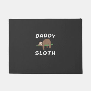 Daddy Sloth Matching Family Funny Sleeping sloths Doormat