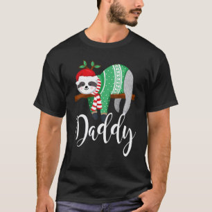 Daddy Sloth Santa Hat Christmas Pajama Family T-Shirt