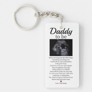 Daddy to be Baby Poem Pregnancy Announcement Key Ring