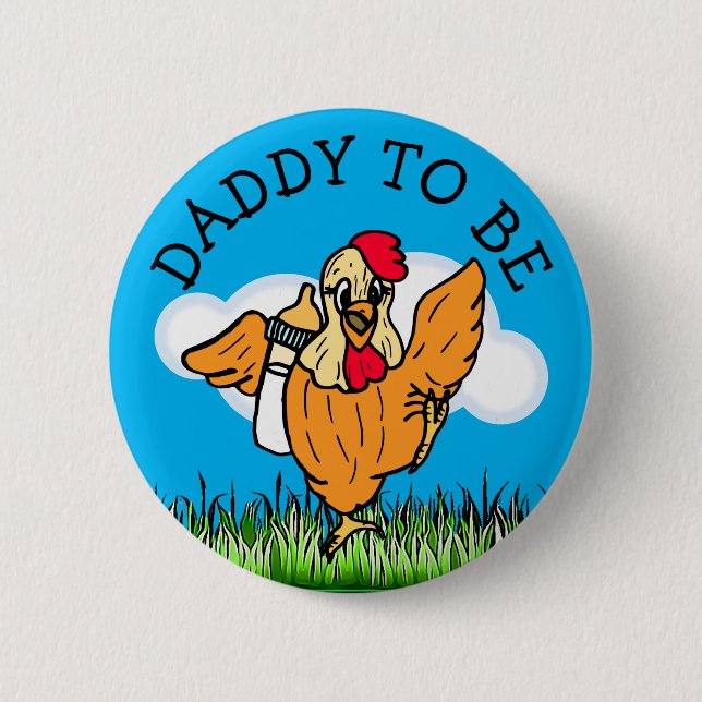 Daddy to Be Baby Shower Farm Animal Themed 6 Cm Round Badge (Front)