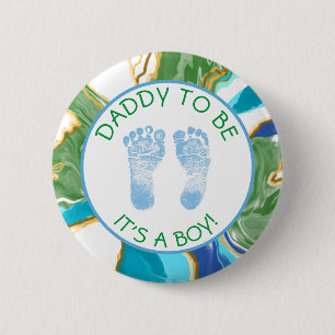 Daddy to be Blue and Green Baby Shower Button
