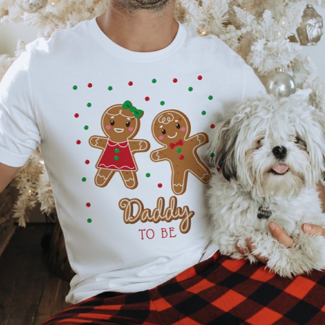 Daddy To Be Gender Reveal Gingerbread T-Shirt (Daddy To Be Shirt)