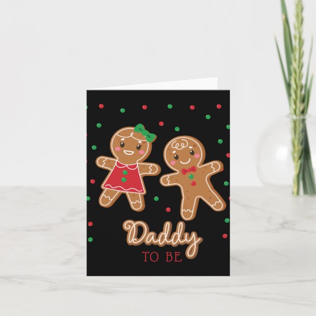 Daddy To Be Gender Reveal Gingerbread T Shirt  Card (Front)