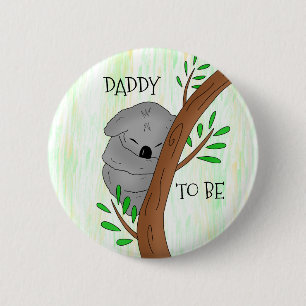 Daddy To Be   Koala Baby Shower 6 Cm Round Badge