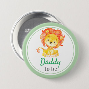 Daddy to be New Dad Baby Boy Shower Jungle Safari 7.5 Cm Round Badge