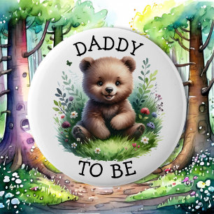 Daddy to be Woodland Themed Baby Shower 6 Cm Round Badge