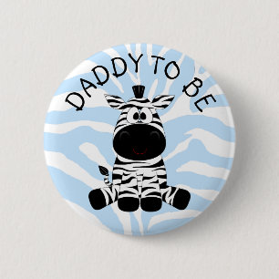 Daddy to be Zebra Baby Shower button