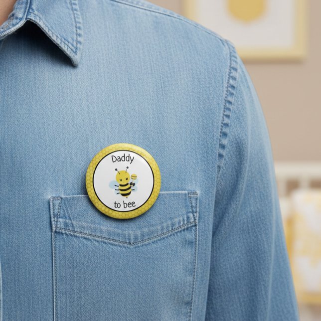 Daddy To Bee Be Baby Shower Expecting 10 Cm Round Badge (Creator Uploaded)