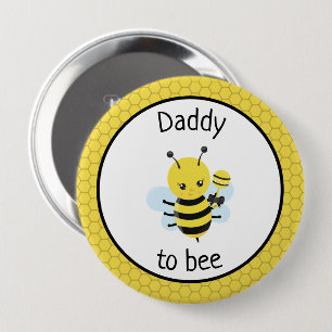 Daddy To Bee Be Baby Shower Expecting 10 Cm Round Badge