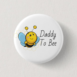 Daddy To Bee Honey Bee Baby Shower 3 Cm Round Badge