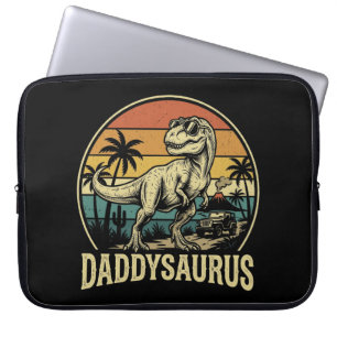 Daddy Trex Dinosaur Daddysaurus Retro Fathers Day  Laptop Sleeve
