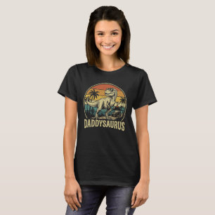 Daddy Trex Dinosaur Daddysaurus Retro Fathers Day T-Shirt