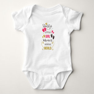 Daddy Typography Pink Girly Baby Glam Baby Bodysuit