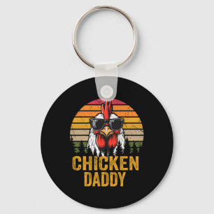 Daddy Vintage Funny Farmer Chickens Fathers Day Me Key Ring