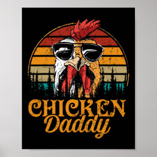 Daddy Vintage Poultry Farmer Funny Fathers Day Men Poster