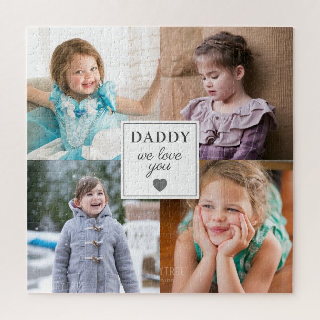 Daddy We Love You 4 Photo Collage Jigsaw Puzzle (Vertical)