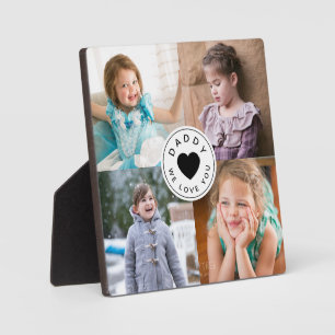 Daddy We Love You Modern 4 Photo Plaque