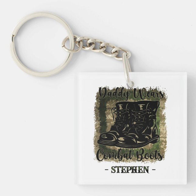 Daddy Wears Combat Boots – Military-Inspired Key Ring (Front)