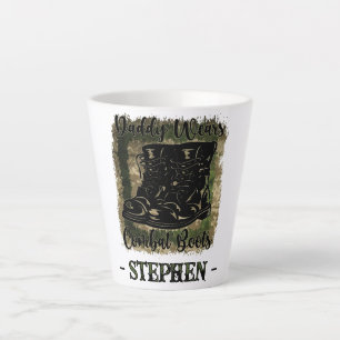 Daddy Wears Combat Boots – Military-Inspired Latte Mug