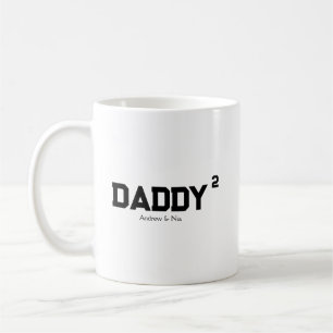 Daddy with custom children name coffee mug