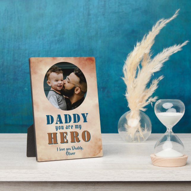 Daddy you are Hero Dad Photo Father`s Day Plaque (Side)