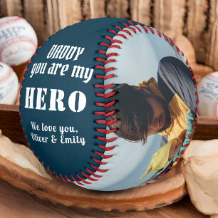 Daddy you are Hero Father`s Day Family 2 Photo  Baseball