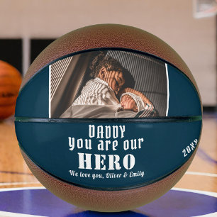Daddy you are Hero Father`s Day Family Photo Basketball