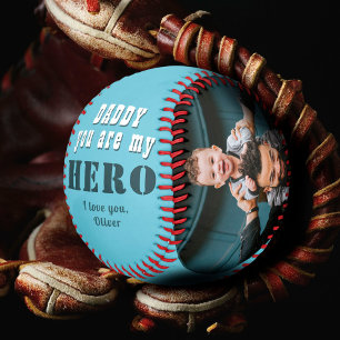 Daddy you are my Hero Dad 2 Photo Collage Baseball