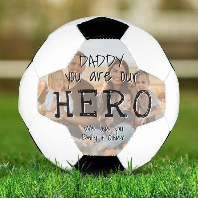 Daddy you are our Hero Full Photo Father`s Day Soccer Ball (Creator Uploaded)