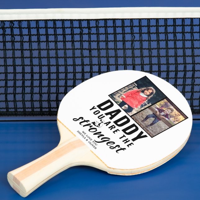 Daddy you are the Strongest Father`s Day 2 Photo Ping Pong Paddle (Insitu)