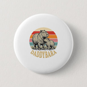 Daddybara Capybara Dad Vintage Sunset Shirt_1 6 Cm Round Badge