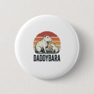 Daddybara Capybara Vintage Sunset Shirt Design_1 6 Cm Round Badge