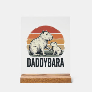 Daddybara Capybara Vintage Sunset Shirt Design_1 Acrylic Sign