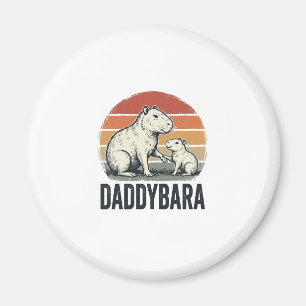 Daddybara Capybara Vintage Sunset Shirt Design_1 Magnet