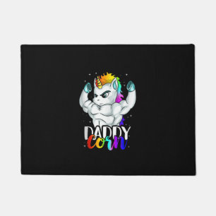 Daddycorn Unicorn Dad Daddy Man Unique Family Chri Doormat