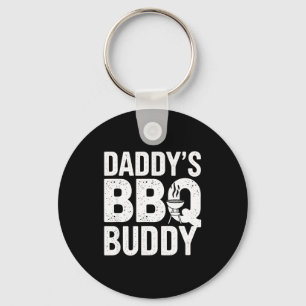 Daddy's bbq buddy funny grilling text graphic key ring