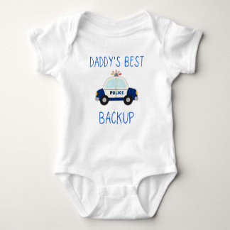 Daddy's Best Back Up, Police Car Lover Gift,  Baby Bodysuit
