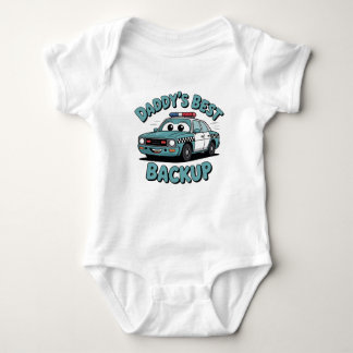 Daddy's Best Backup Baby (Police Car Design) Bodysuit