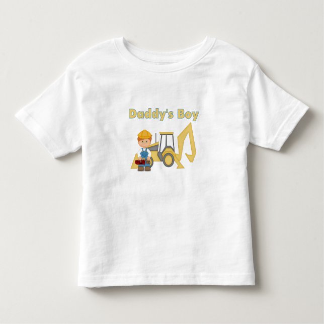 Daddy's Boy Backhoe Toddler T-Shirt (Front)