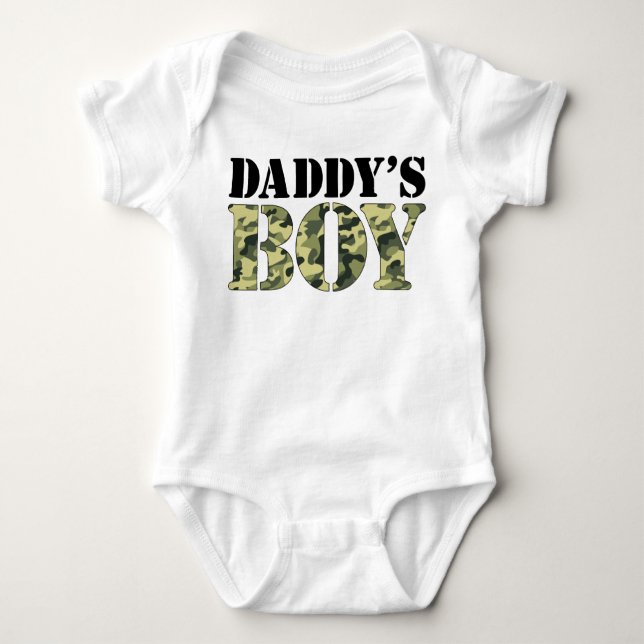 Daddy's Boy Camo Baby Bodysuit (Front)