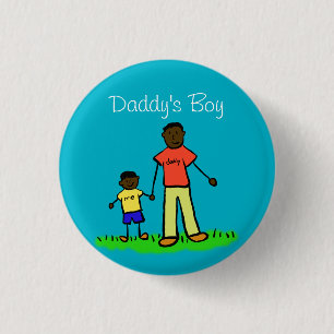 Daddy's Boy Family Art Custom Pendant Buttons